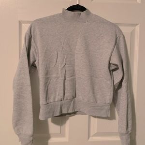 Cropped mock neck sweatshirt
